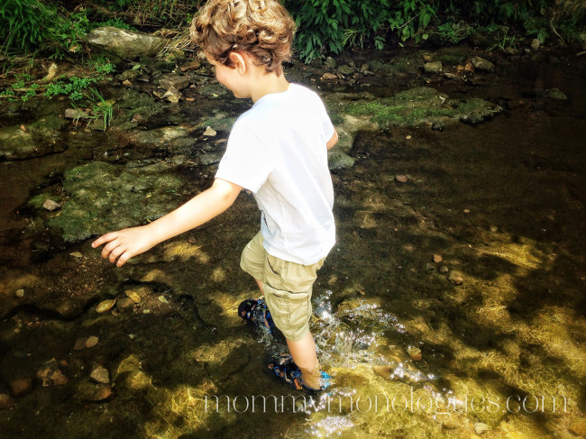 playing in the water